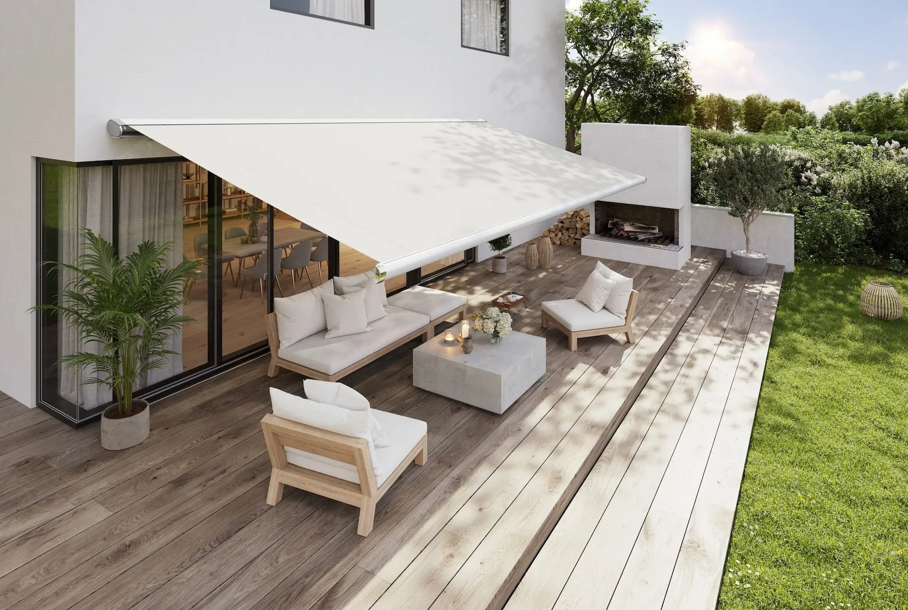 Markilux Markisen und Sonnenschutzlösungen Weisse Terrassenmarkise